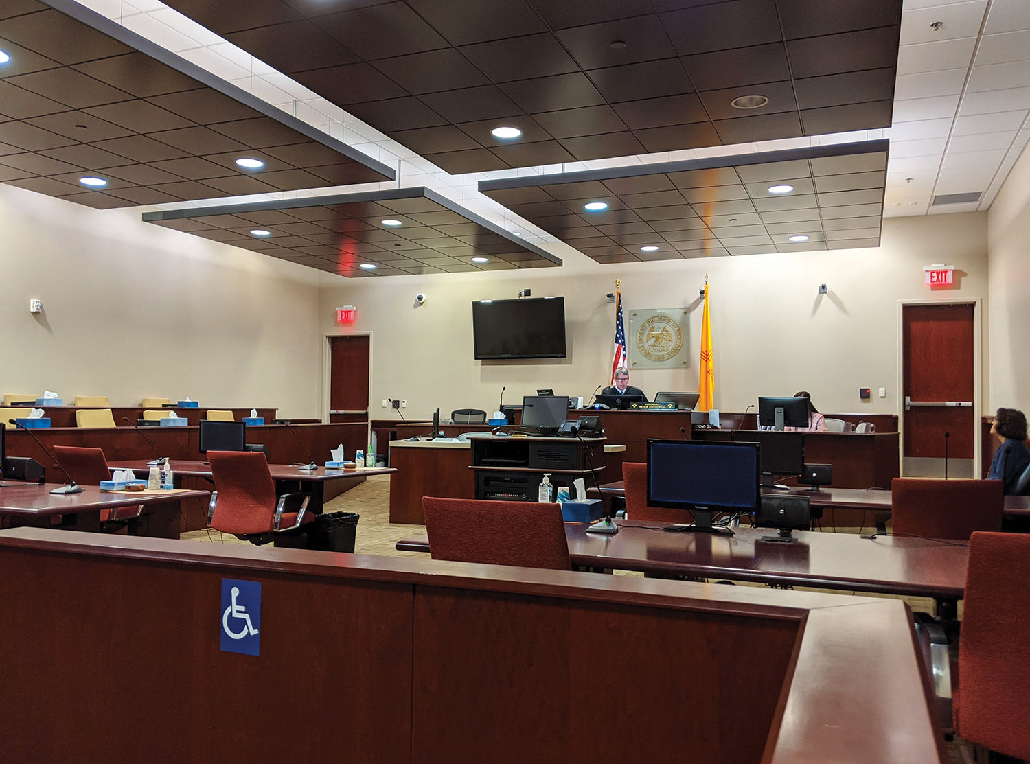 courts coronavirus empty courtroom